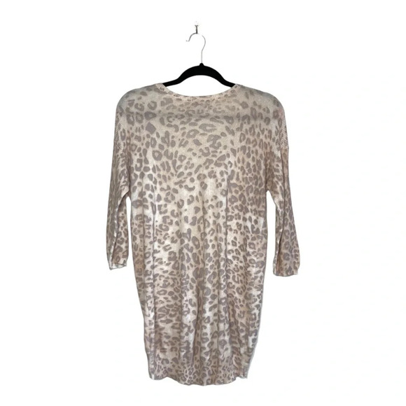 Bar III Cream Leopard Print Dolman Sleeve Thermal Tunic Sweater Medium Women’s - Picture 6 of 10